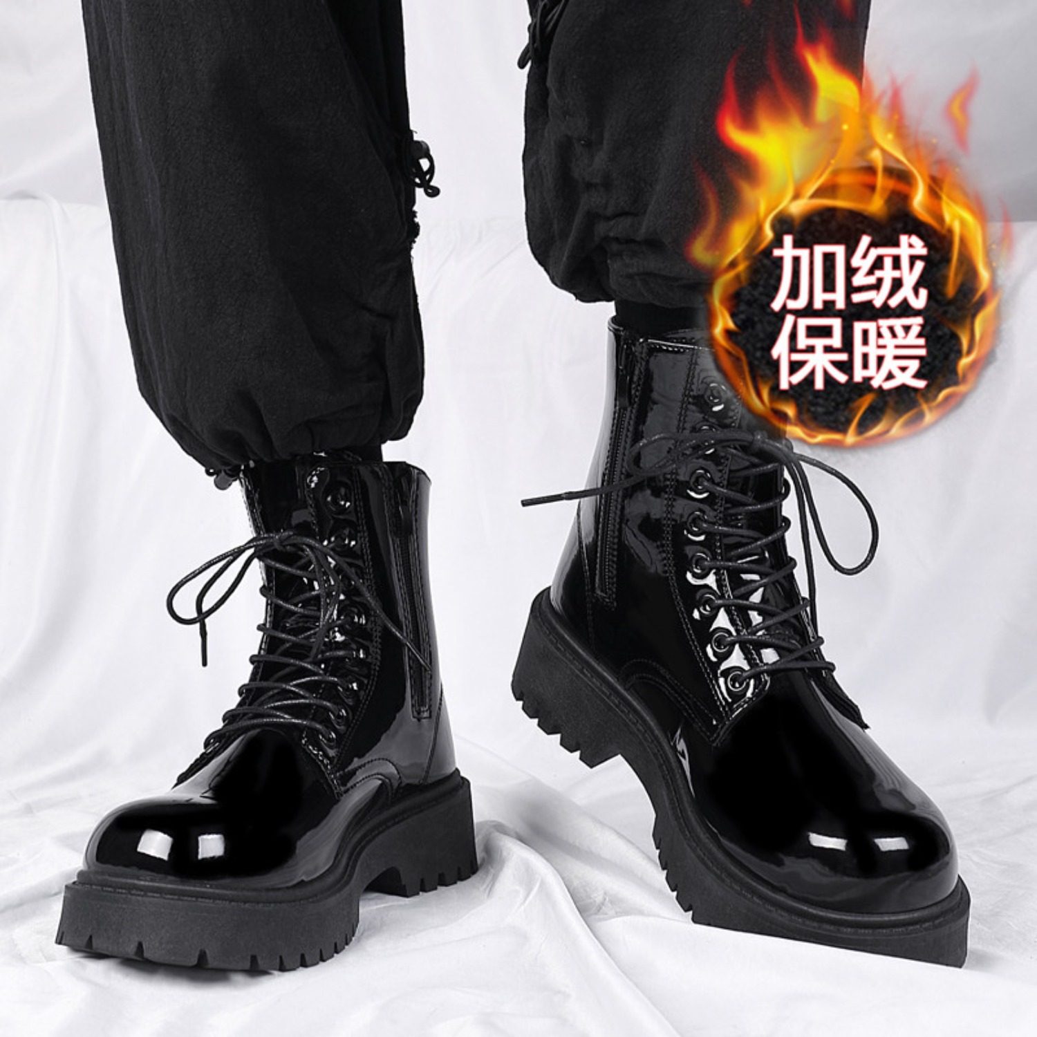 Men Shoes Boots - Warme, pluche hoge laarzen voor heren,