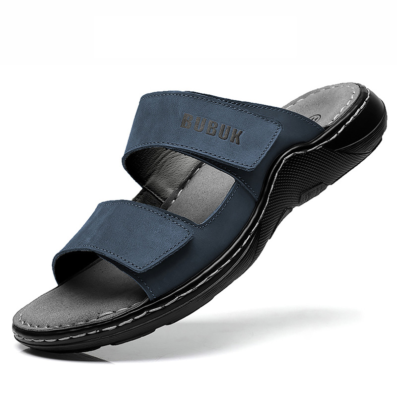 Men'S Shoes Temu - Eerste laag koeienhuid sportsandalen voor heren,