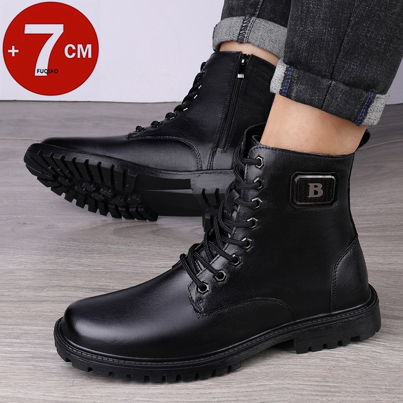 Heren lederen verhogende laarz - Men'S Shoes To Increase Height recensie en prijs