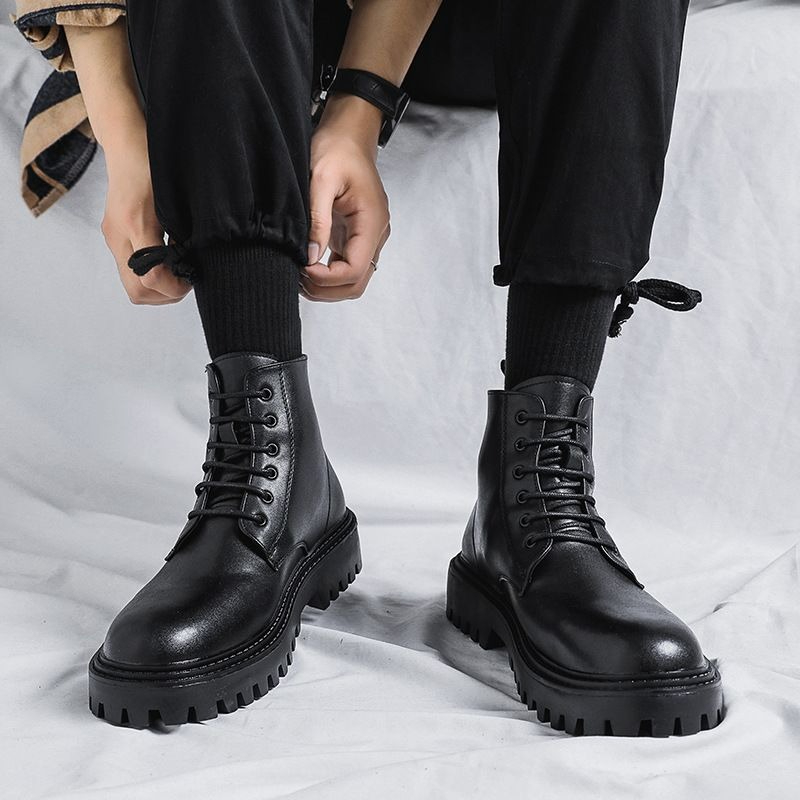 Heren hoge leren laarzen, modi - Men'S Shoes To Increase Height recensie en prijs