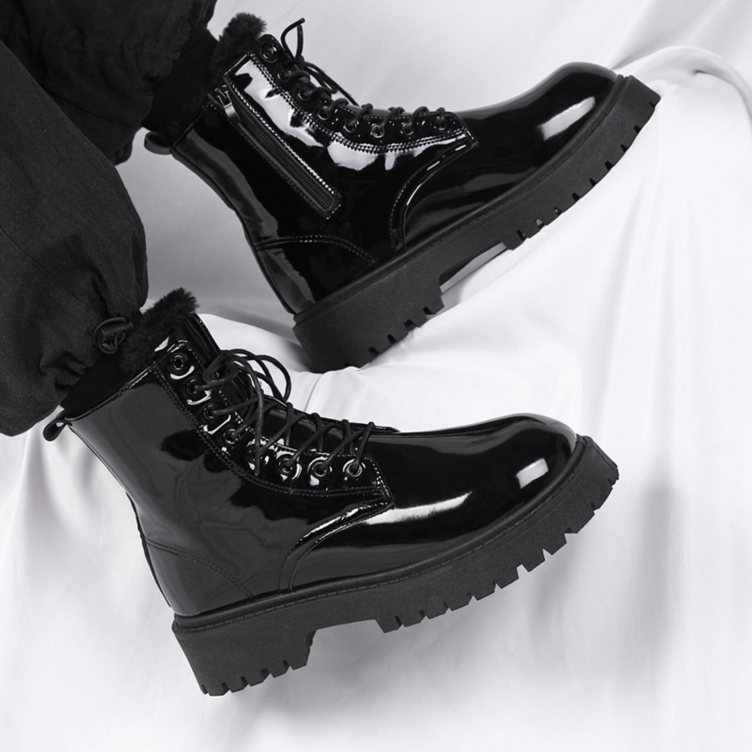 Warme, pluche hoge laarzen voo - Men Shoes Boots recensie en prijs