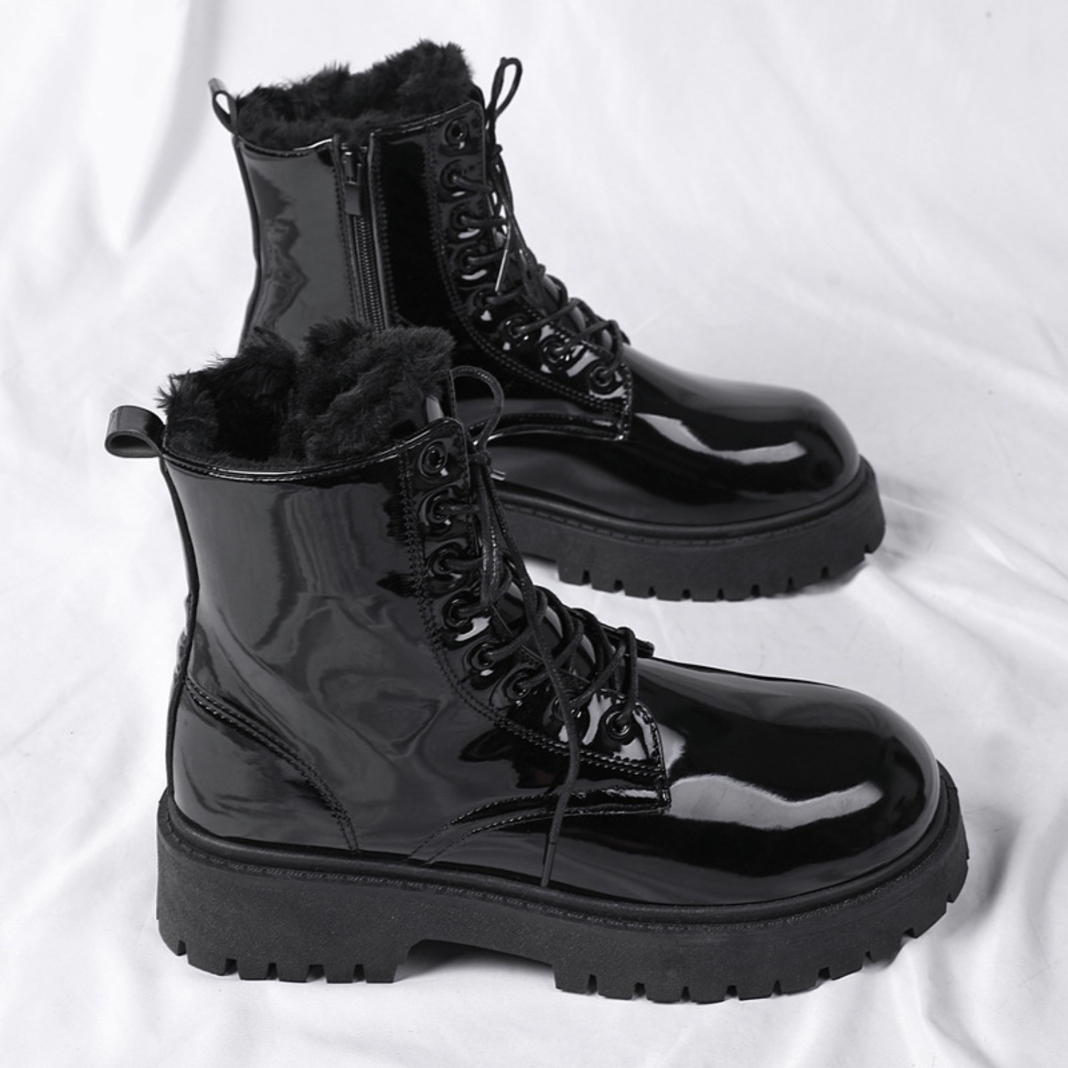 Warme, pluche hoge laarzen voo - Men Shoes Boots recensie en prijs