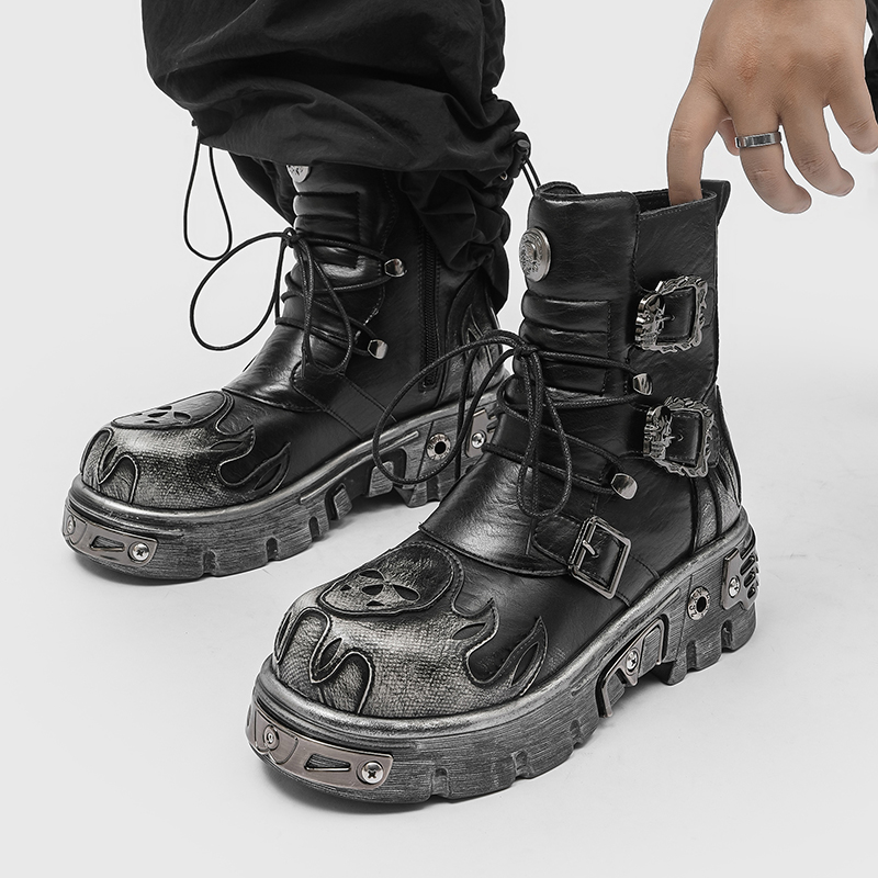 Punkstijl Retro Cool Skull Fla - Men'S Shoes To Increase Height recensie en prijs